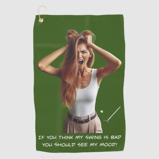 Bad Swing Mood - Dames Golfhanddoek (Voorkant)