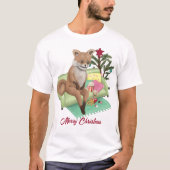 Bad Taxidermy Fox Kerstmis T-Shirt (Voorkant)