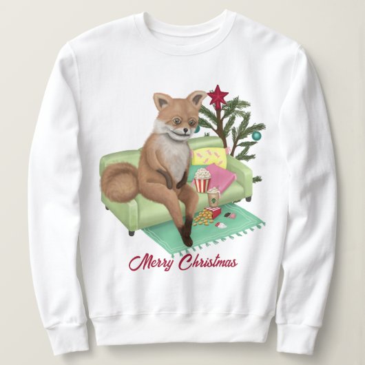 Bad Taxidermy Fox Kerstmis T-Shirt Sweatshirt (Design voorkant)