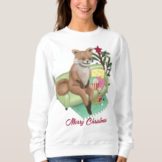 Bad Taxidermy Fox Kerstmis T-Shirt Sweatshirt (Voorkant)