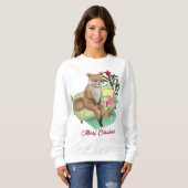 Bad Taxidermy Fox Kerstmis T-Shirt Sweatshirt (Voorkant volledig)