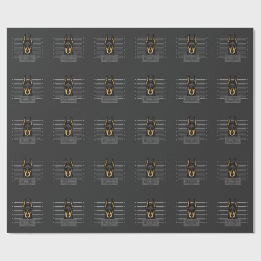 Bad Thief Animal Mok Shot Doberman Stubborn Dog Cadeaupapier (Vlak)