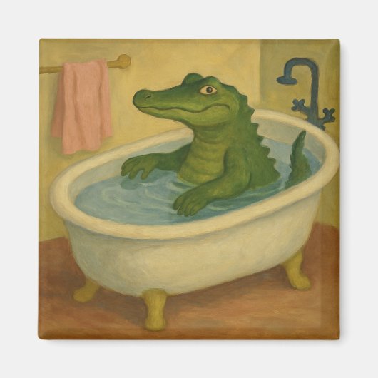 Bad Tijd Alligator Magneet (Voorkant)