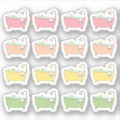 Bad Tijd Bubbelbad Zelfzorg Herinnering Planner Sticker (Voorkant)