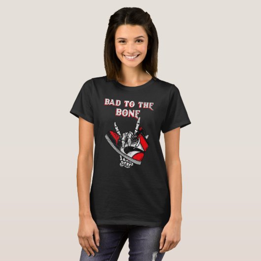 Bad To The Bone Skeleton 5 T-shirt (Voorkant volledig)