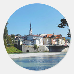 Bad Tolz, schilderachtig foto van Duitsland; Ronde Sticker