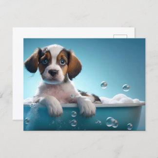 Bad Tub & Bubbels Puppy Briefkaart