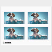 Bad Tub & Bubbels Puppy Rechthoekige Sticker (Vel)