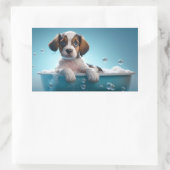 Bad Tub & Bubbels Puppy Rechthoekige Sticker (Tas)
