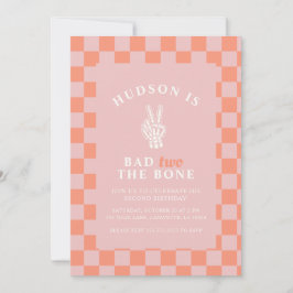 Bad TWO De Bone Pink Uitnodigingen voor de tweede