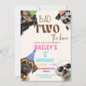 Bad Two de Bone Puppy Verjaardag Kaart (Voorkant)