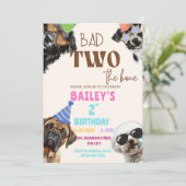 Bad Two de Bone Puppy Verjaardag Kaart (Staand voorkant)