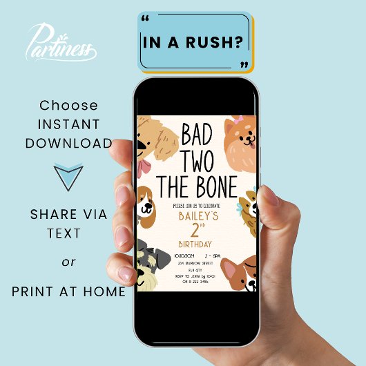Bad Two de Bone Puppy Verjaardag Kaart