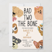 Bad Two de Bone Puppy Verjaardag Kaart (Voorkant)
