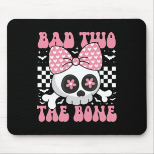 Bad Two - De schedel met roze strik voor Halloween Muismat