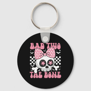 Bad Two - De schedel met roze strik voor Halloween Sleutelhanger