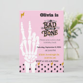 Bad two is de tweede verjaardagsuitnodiging kaart (Staand voorkant)