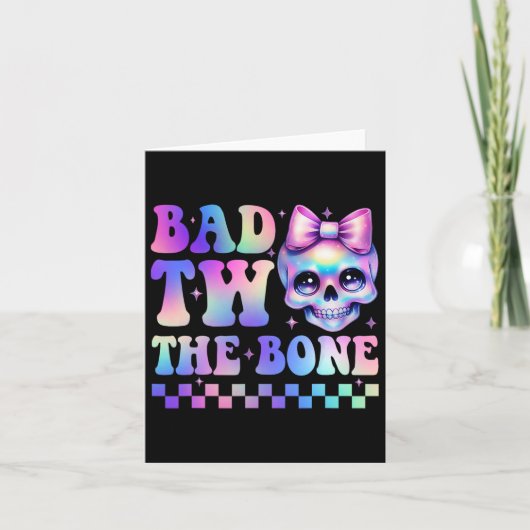 Bad Two The Bone 2e Verjaardag Kind Girl Tie Dye B Kaart (Voorkant)