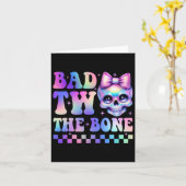 Bad Two The Bone 2e Verjaardag Kind Girl Tie Dye B Kaart (Gele Bloem)