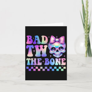 Bad Two The Bone 2e Verjaardag Kind Girl Tie Dye B Kaart