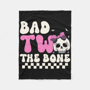 Bad Two The Bone 2e Verjaardag Meisjes Spooky Birt Fleece Deken