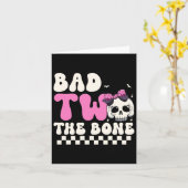 Bad Two The Bone 2e Verjaardag Meisjes Spooky Birt Kaart (Gele Bloem)