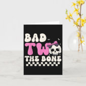Bad Two The Bone 2e Verjaardag Meisjes Spooky Birt Kaart (Gele Bloem)