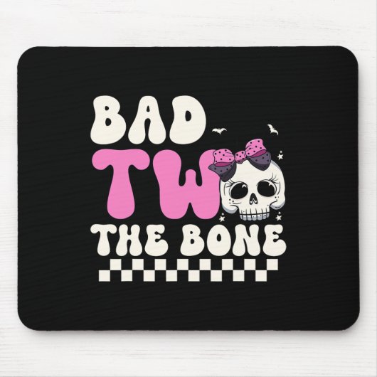 Bad Two The Bone 2e Verjaardag Meisjes Spooky Birt Muismat (Voorkant)