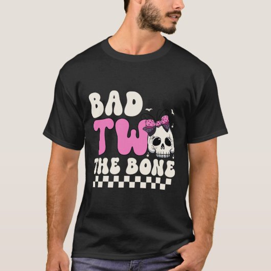Bad Two The Bone 2e Verjaardag Meisjes Spooky Birt T-shirt (Voorkant)