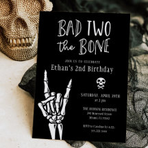 Bad Two The Bone 2e Verjaardagsfeestuitnodiging