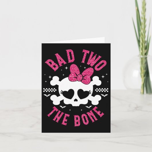 Bad Two The Bone 2nd Birthday 2 jaar oude Kinder m Kaart (Voorkant)