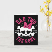 Bad Two The Bone 2nd Birthday 2 jaar oude Kinder m Kaart (Gele Bloem)