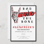 Bad Two The Bone 2nd Birthday Skeleton Hand Kaart (Voorkant)
