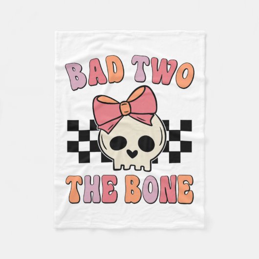 Bad Two The Bone Birthday 2 jaar oud Verjaardag Ki Fleece Deken (Voorkant)