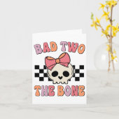 Bad Two The Bone Birthday 2 jaar oud Verjaardag Ki Kaart (Gele Bloem)