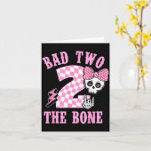Bad Two The Bone Birthday 2 Years Old Nk Checkered Kaart (Gele Bloem)