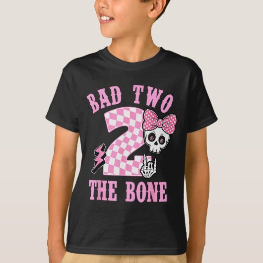 Bad Two The Bone Birthday 2 Years Old Nk Checkered T-shirt (Voorkant)