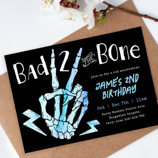 Bad TWO the Bone Boys Rad Second Birthday Kaart