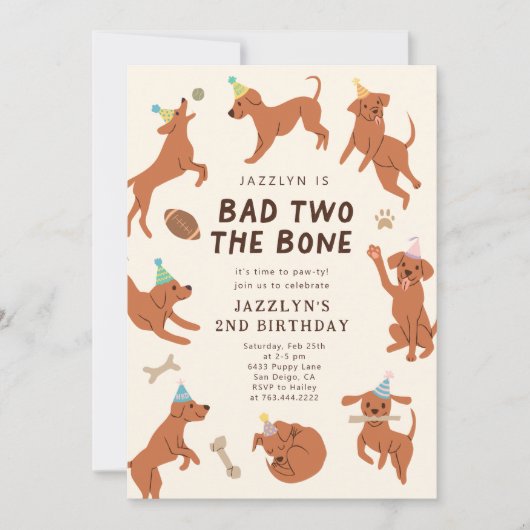 Bad Two The Bone Dogs 2e verjaardag Kaart (Voorkant)