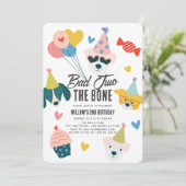 Bad Two The Bone Dogs Balloons 2e verjaardag Kaart (Staand voorkant)