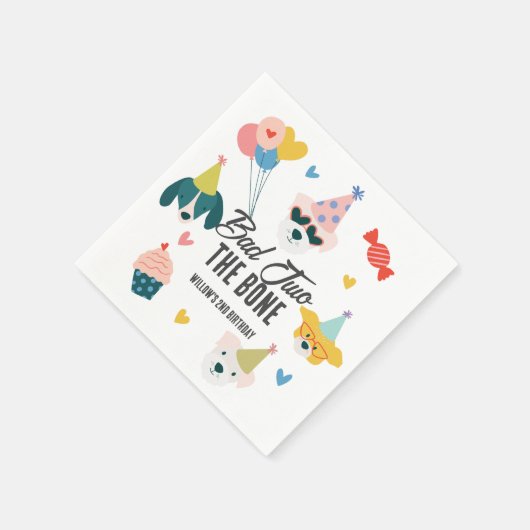Bad Two The Bone Dogs Balloons 2e verjaardag Servet (Hoek)