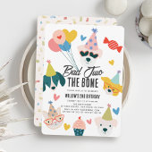 Bad Two The Bone Dogs & Cat Balloons 2e verjaardag Kaart