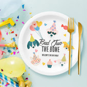 Bad Two The Bone Dogs & Cat Balloons 2e verjaardag Papieren Bordje