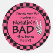 Bad Two The Bone gepersonaliseerd 2e verjaardagsfe Ronde Sticker (Voorkant)