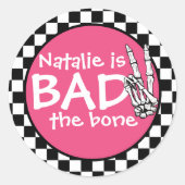 Bad Two The Bone gepersonaliseerd 2e verjaardagsfe Ronde Sticker (Voorkant)
