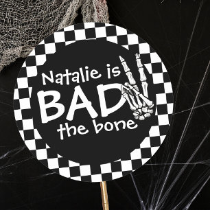 Bad Two The Bone gepersonaliseerd 2e verjaardagsfe Ronde Sticker
