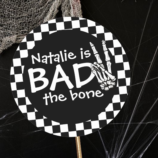 Bad Two The Bone gepersonaliseerd 2e verjaardagsfe Ronde Sticker
