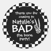 Bad Two The Bone gepersonaliseerd 2e verjaardagsfe Ronde Sticker (Voorkant)