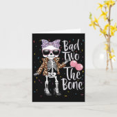 Bad Two The Bone Halloween Verjaardag 2e Verjaarda Kaart (Gele Bloem)