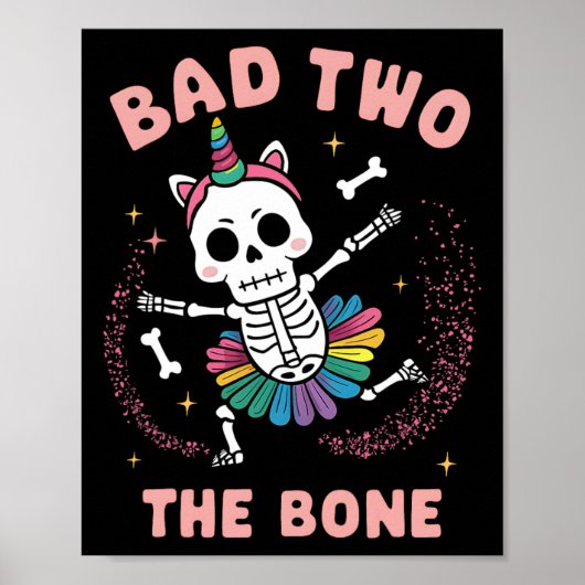 Bad Two The Bone Halloween Verjaardag 2e Verjaarda Poster (Voorkant)